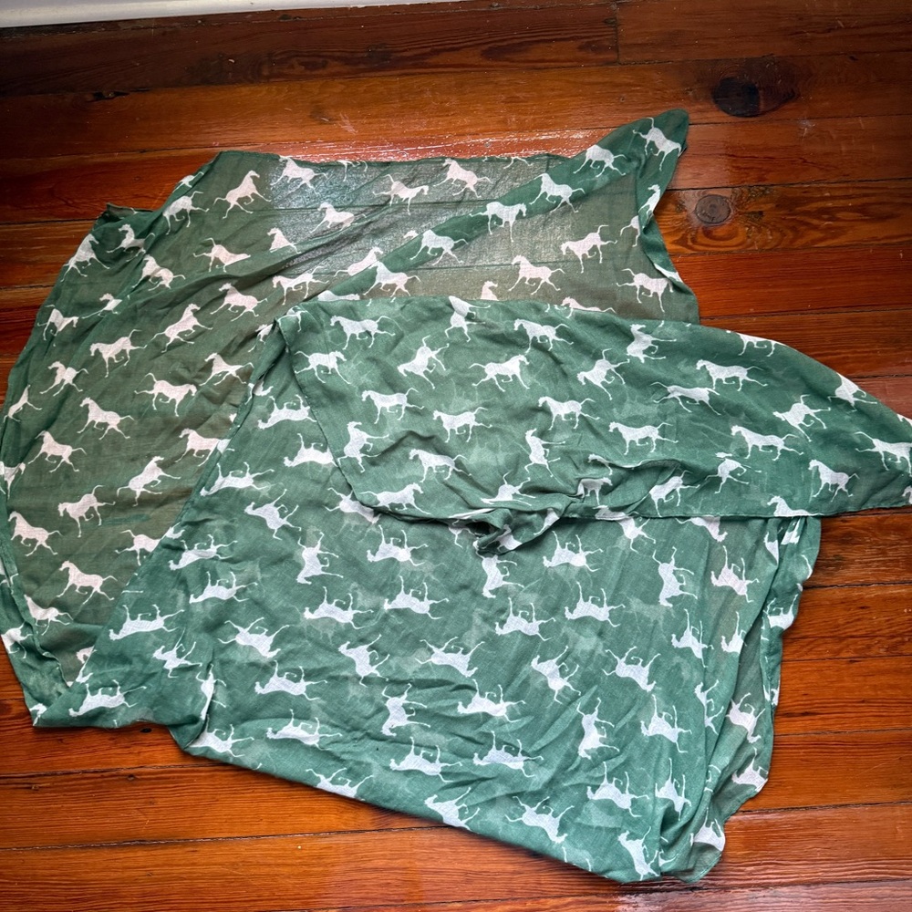 Green Horse Print Scarf